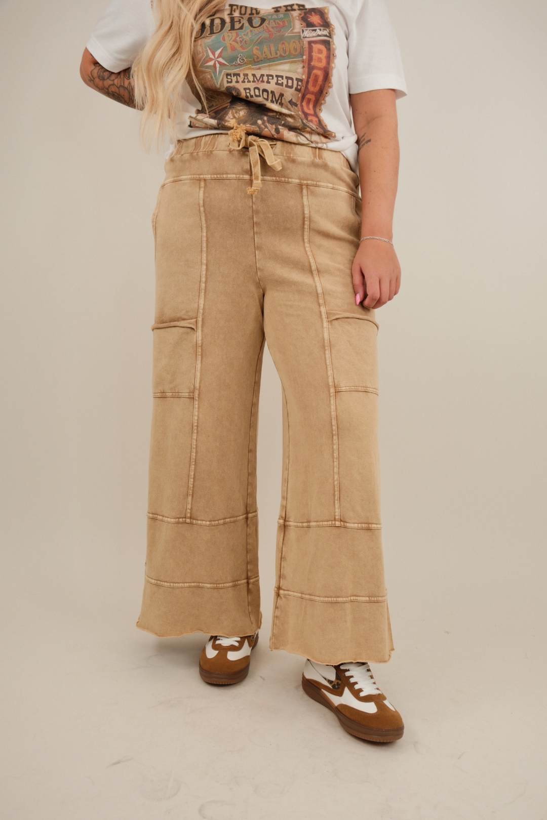 Rolling Stone Wide Leg Terry Pants