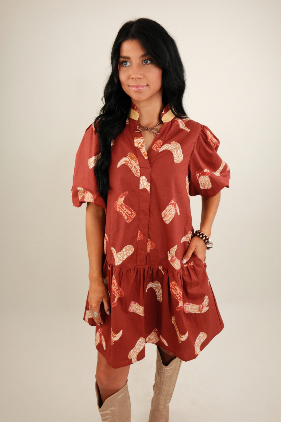 Boots & Ruffles Mini Dress