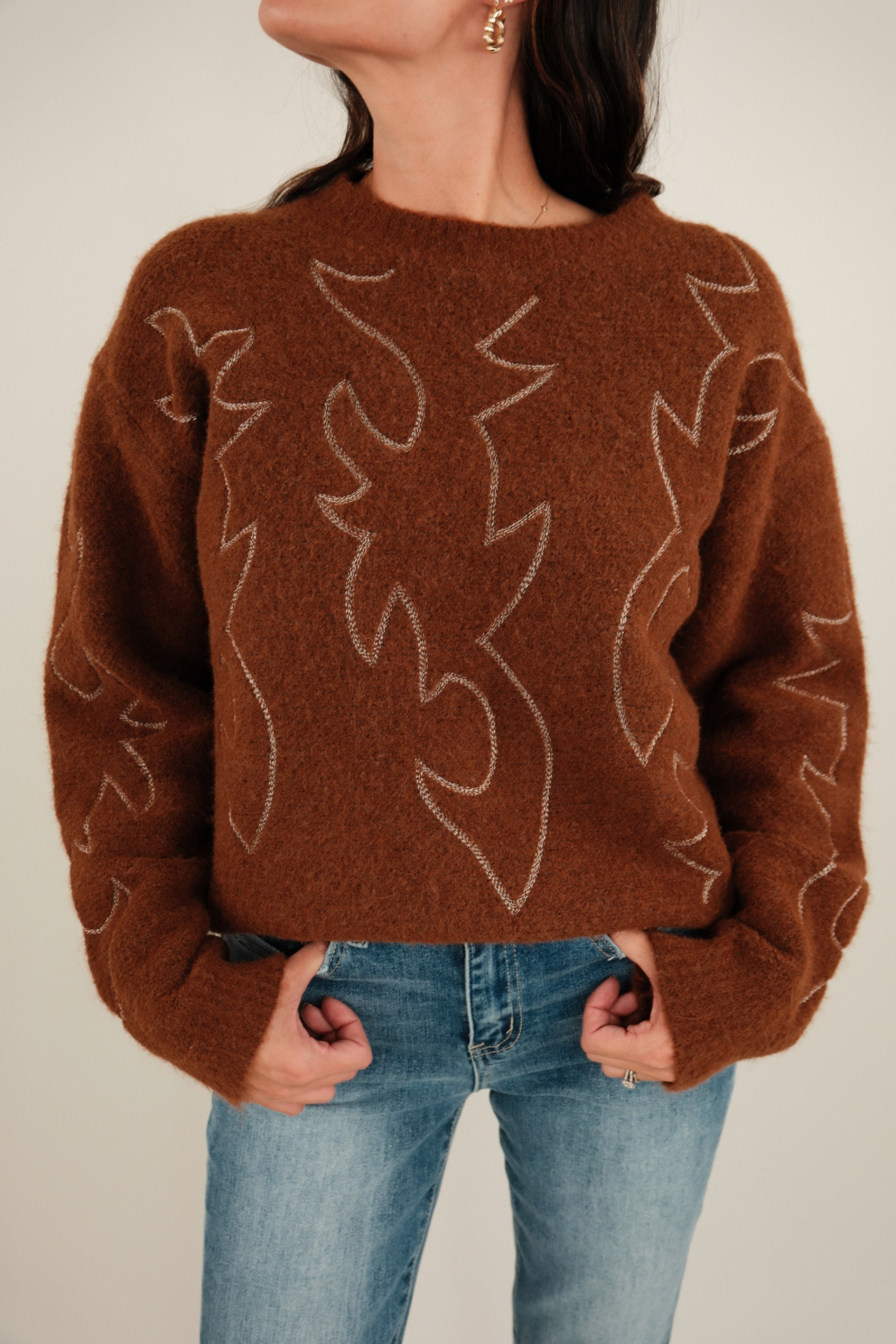 Caramel Boot Stitch Sweater