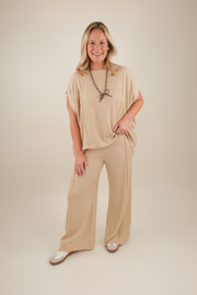 Sagebrush Sands Ribbed Lounge Set - Tan