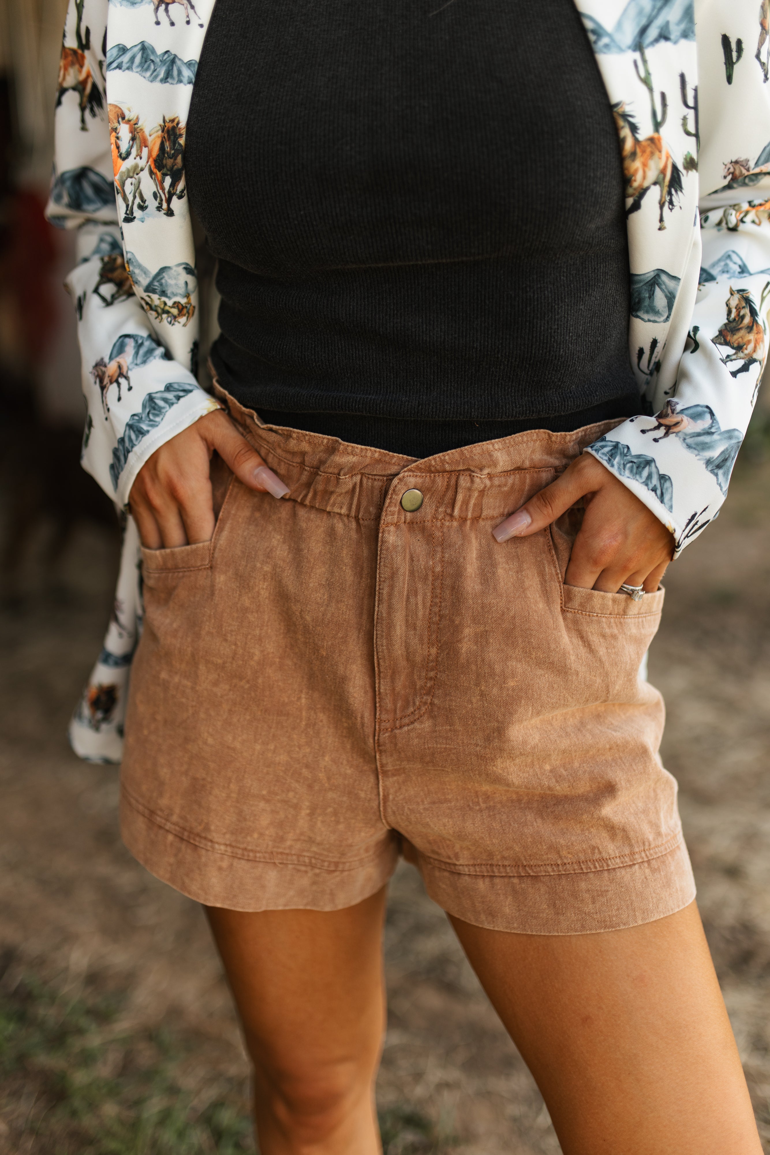 Clay Dust Denim Shorts