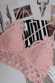 Lace & Lasso Bralette - Light Pink