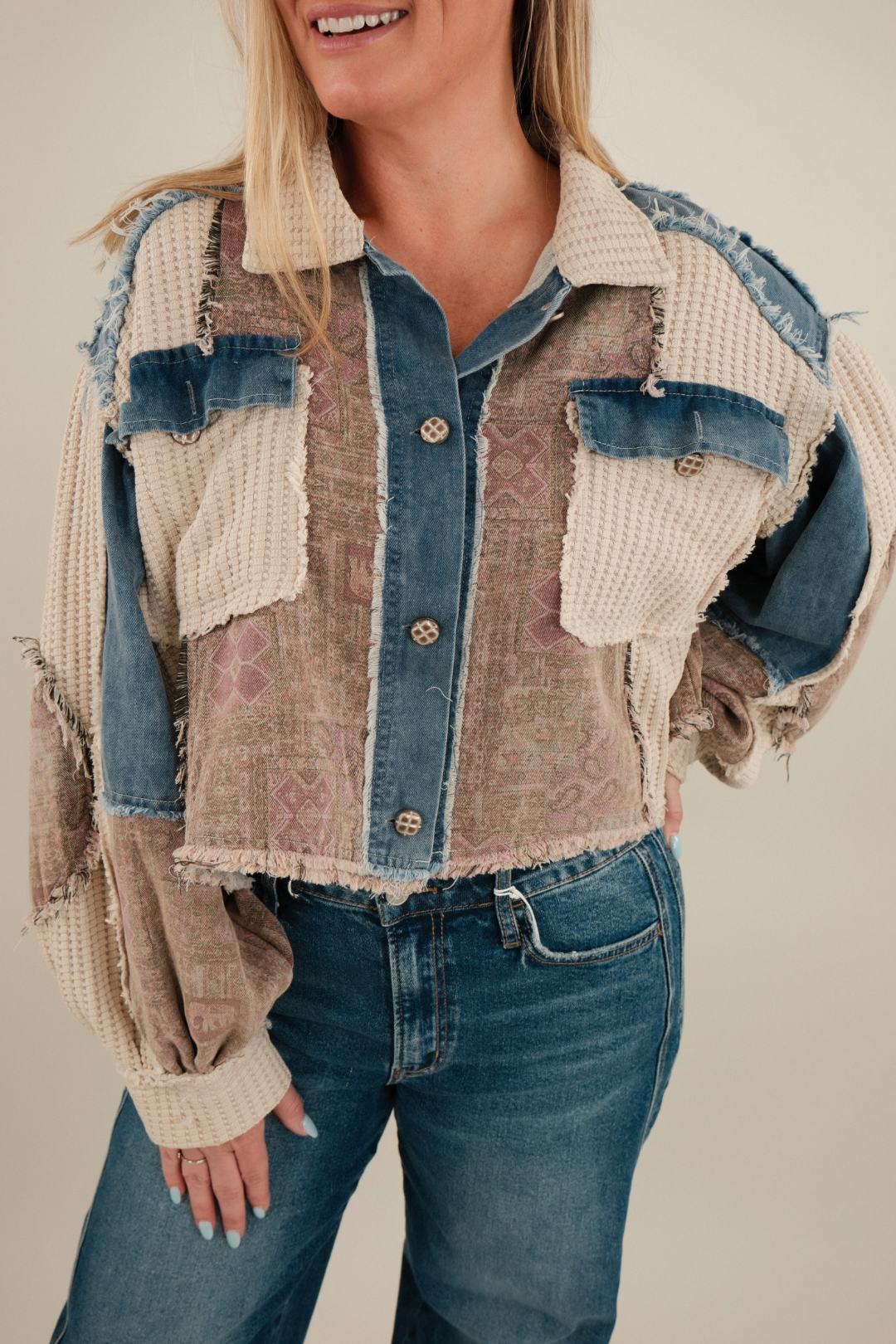 Boho Trails Patchwork Shacket
