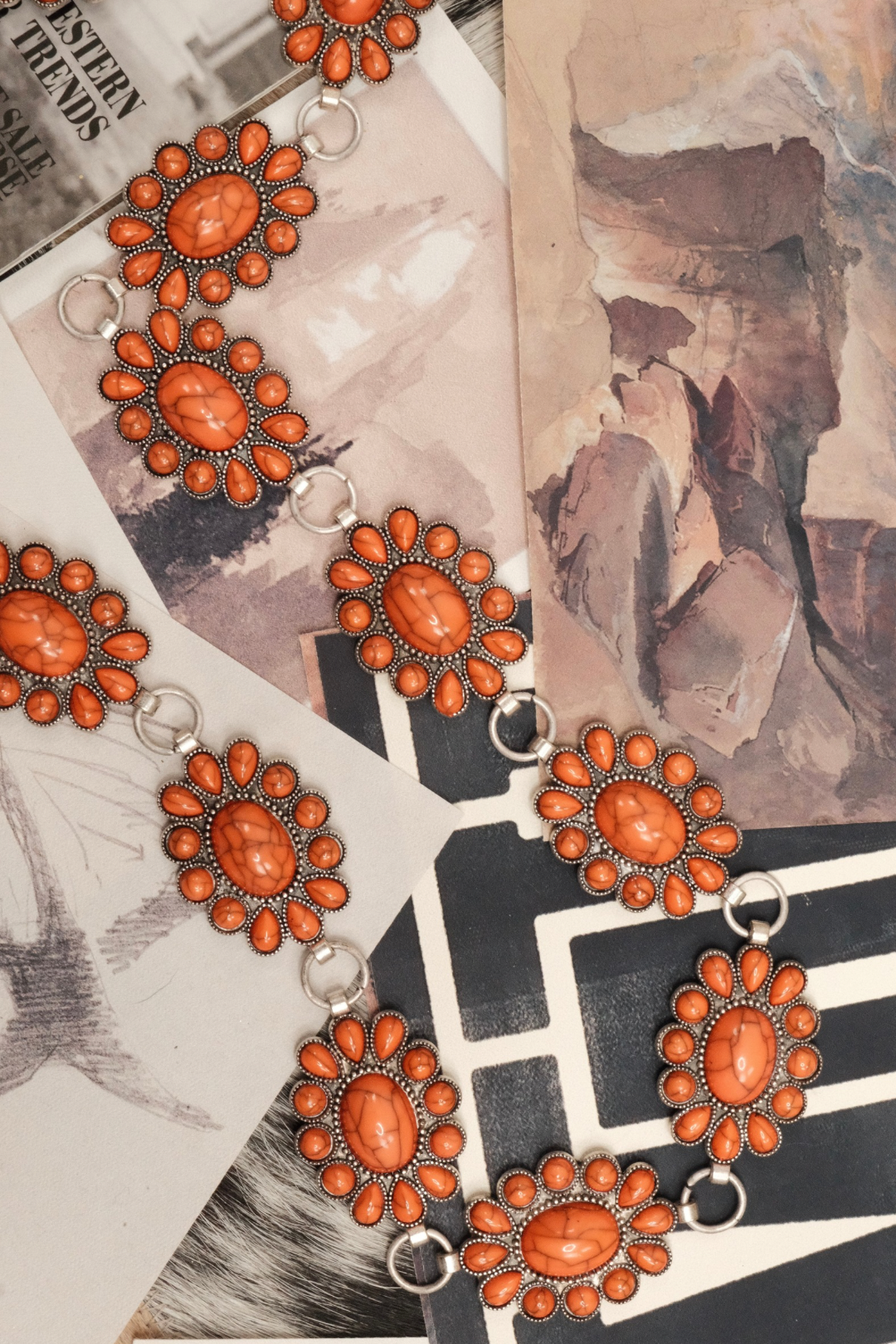 Sundown Bloom Concho Belt