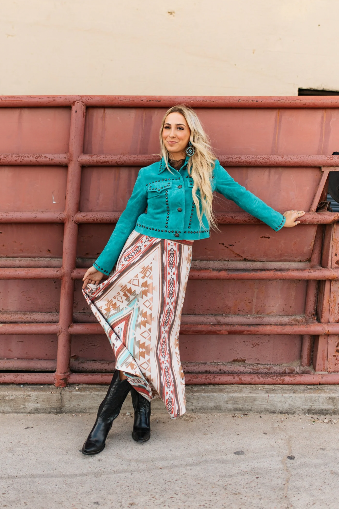 Apache Sky Studded Maxi Skirt