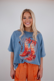 Boot Loop Graphic Tee - Blue