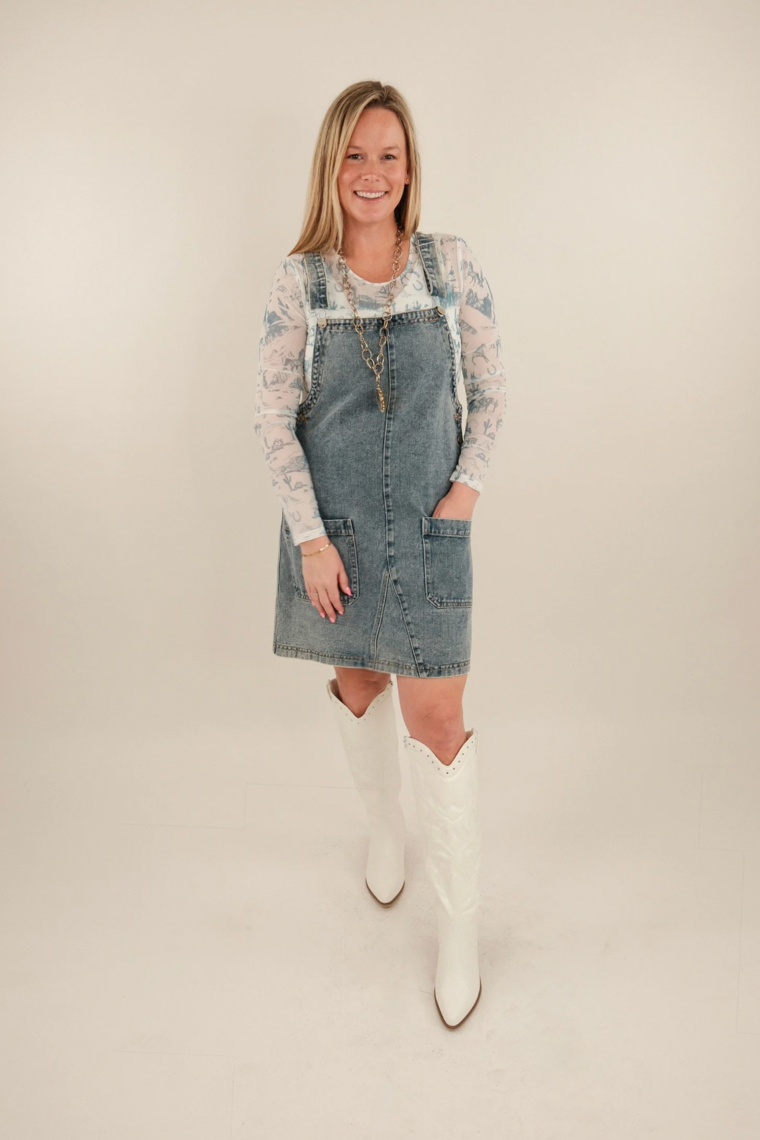 Saddle Snap Overall Dress