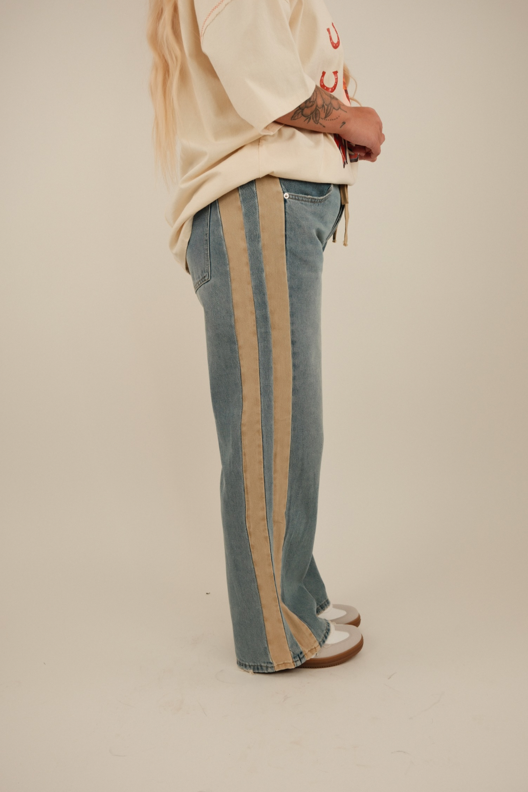 Dusty Divide Drawstring Jeans