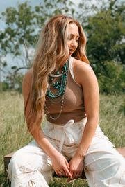 Dust & Dune Ribbed Tank - Coco