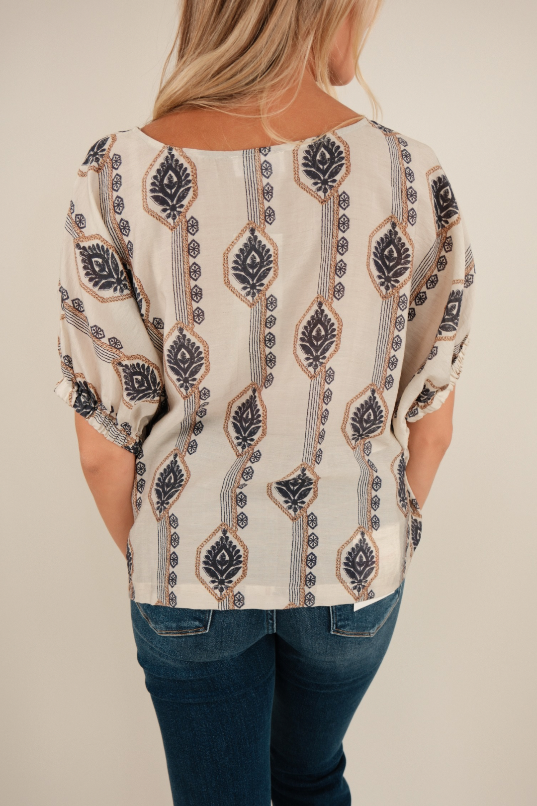 Canyon Bloom Linen Blouse