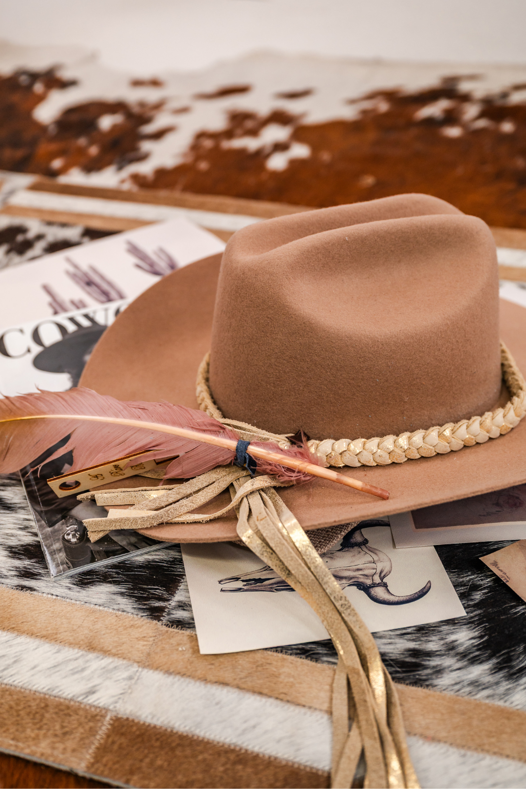 Golden Spur Braided Leather Hat Band