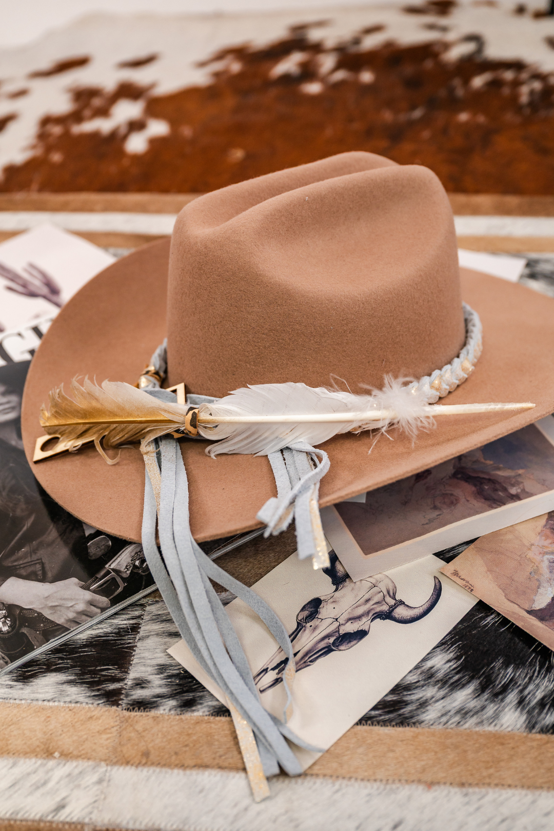 Golden Spur Braided Leather Hat Band