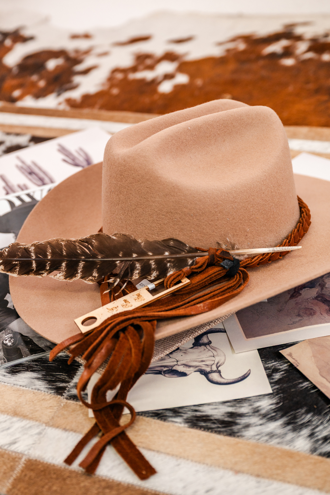 Sundown Cheetah Braided Leather Hat Band