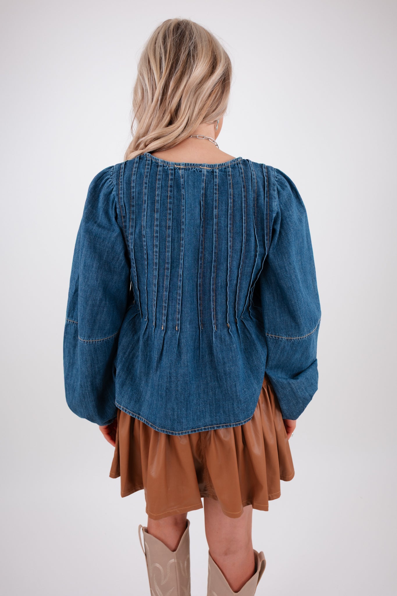 Prairie Skies Denim Blouse