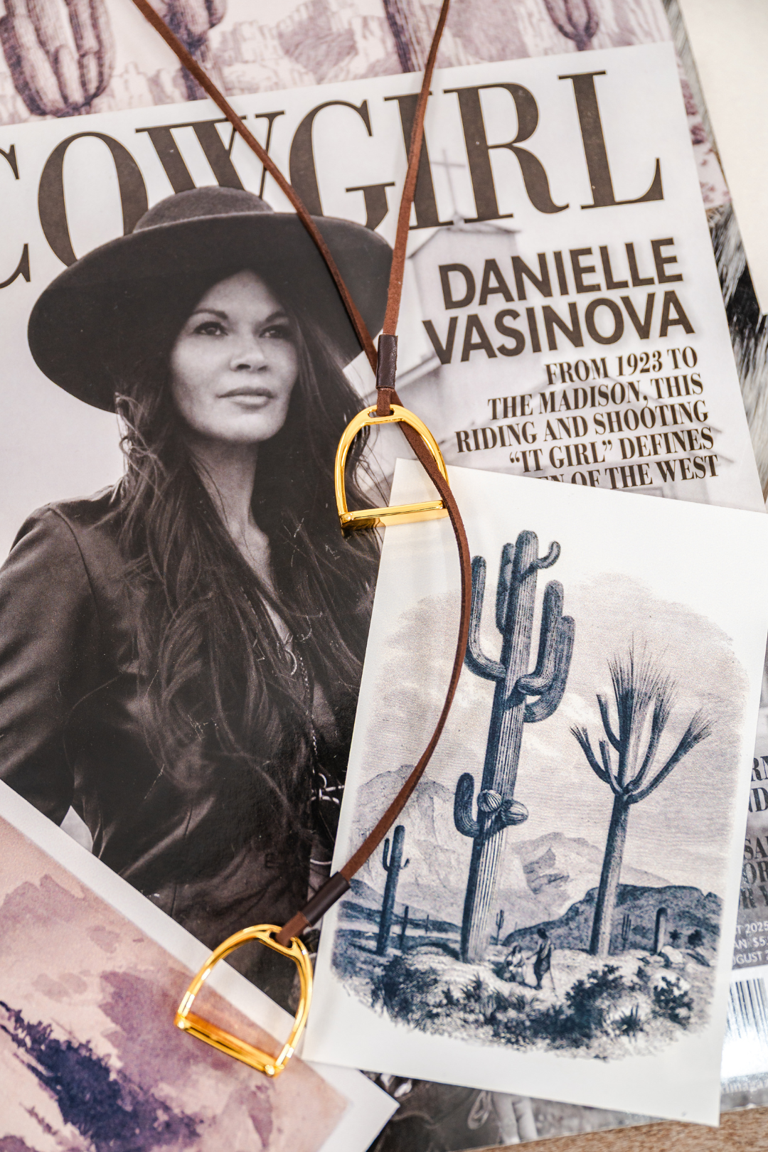 Golden Stirrup Lariat Necklace