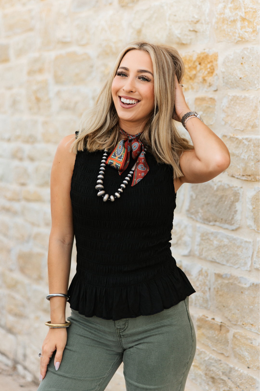 Midnight Muse Smocked Tank