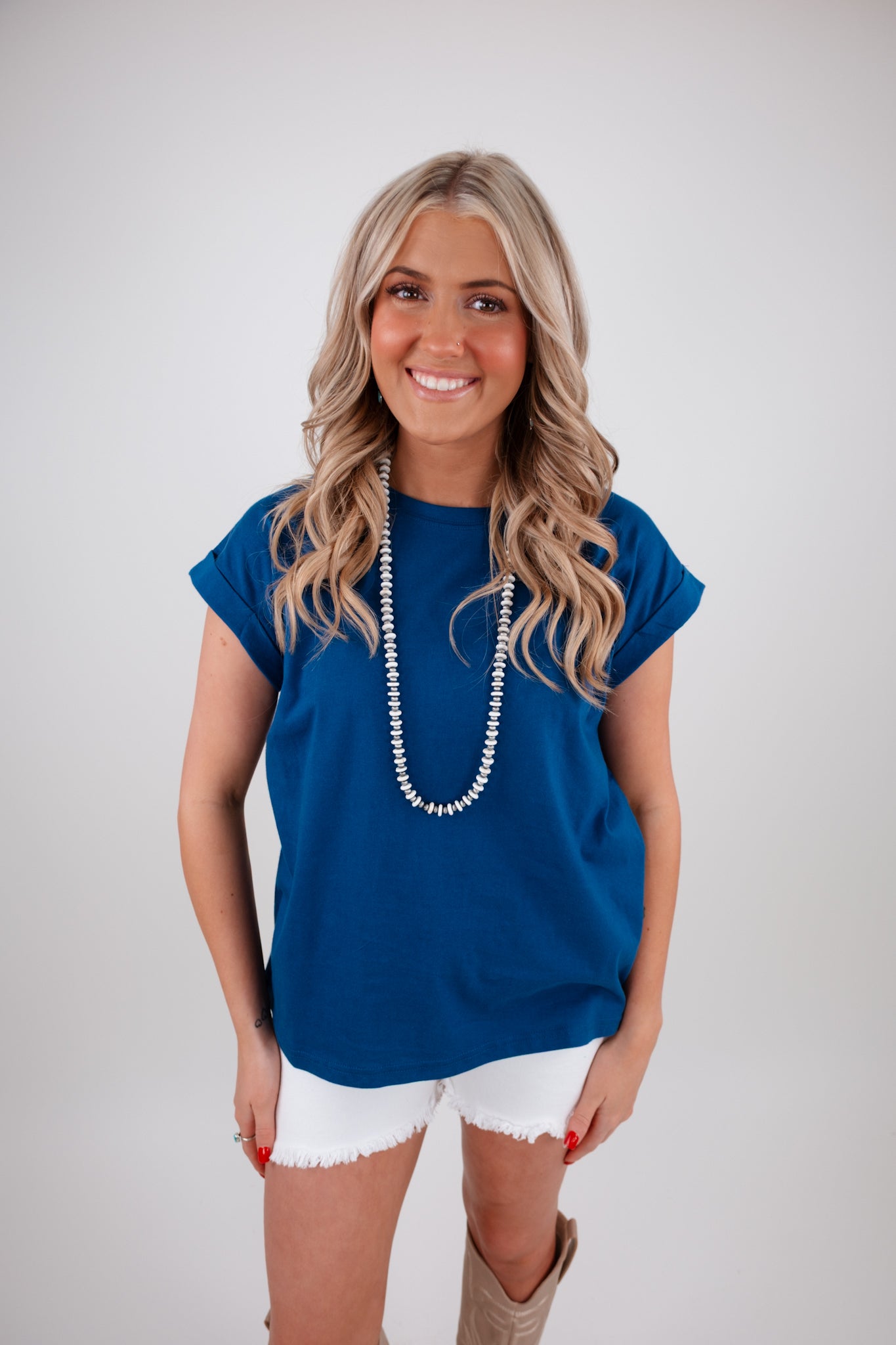 Cowgirl Calm Tee - Light Navy