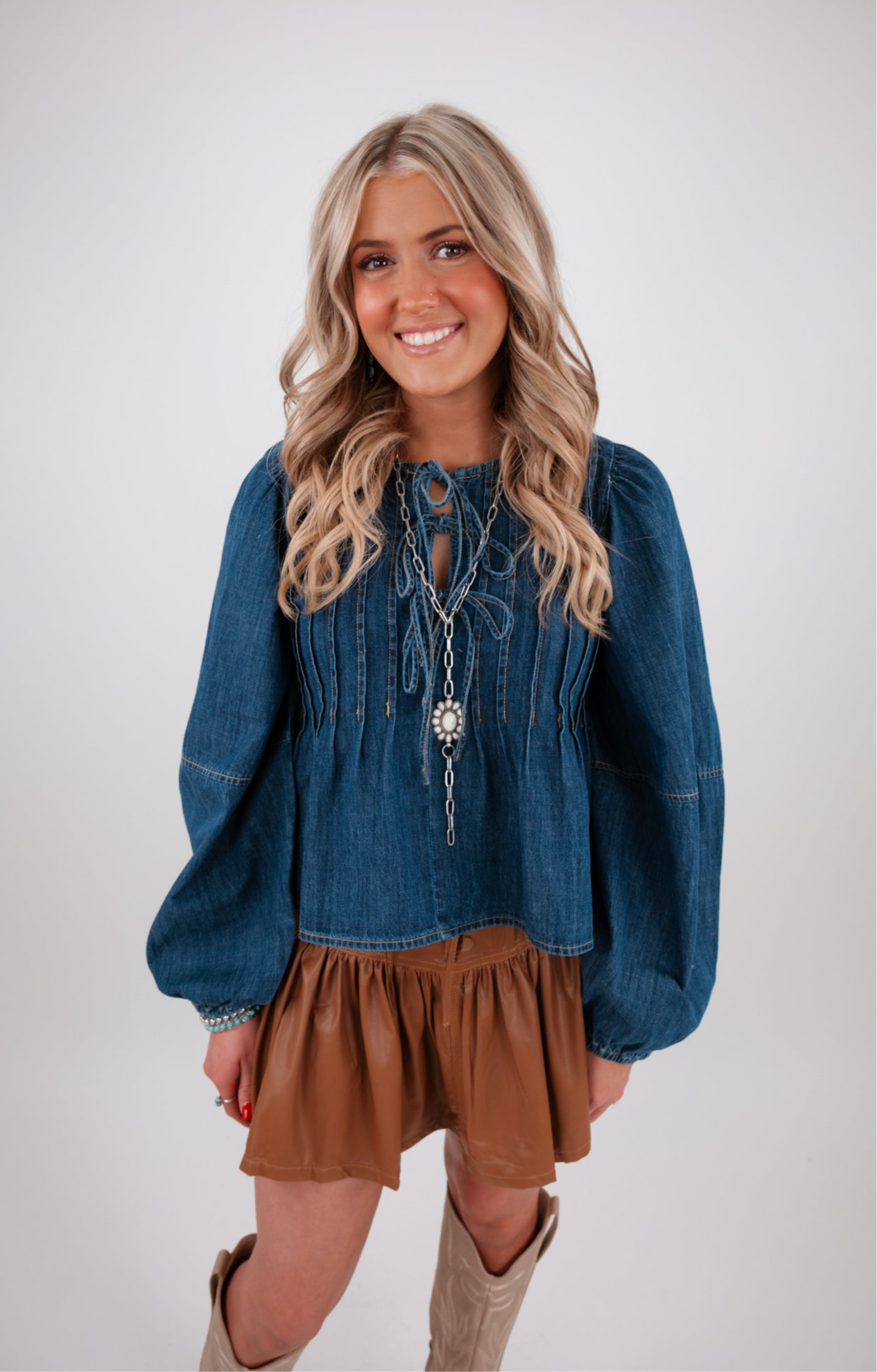 Prairie Skies Denim Blouse