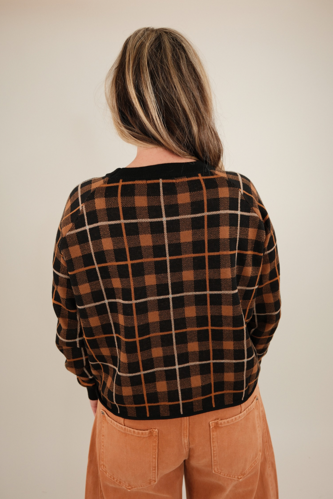 Plaid & Pony Knit Sweater