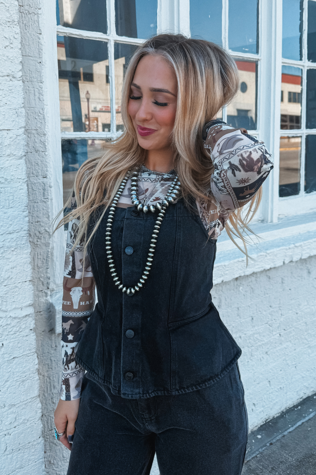 Desert Mosaic Mesh Top