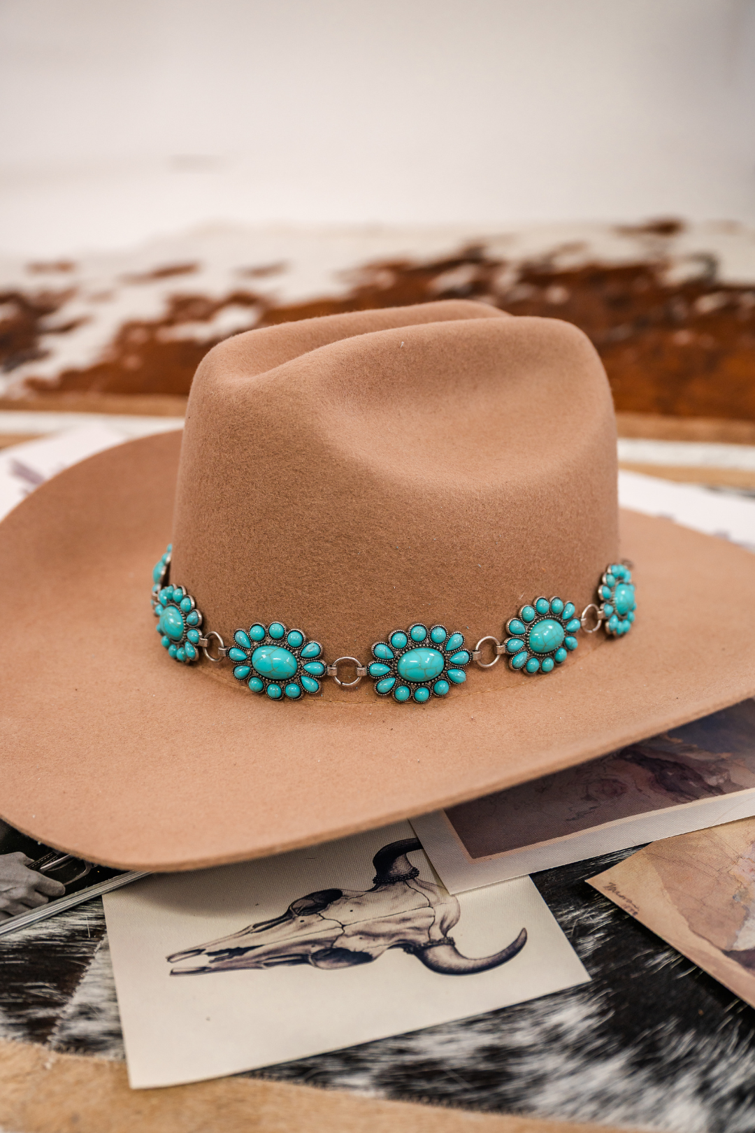 Turquoise Trails Concho Hat Band