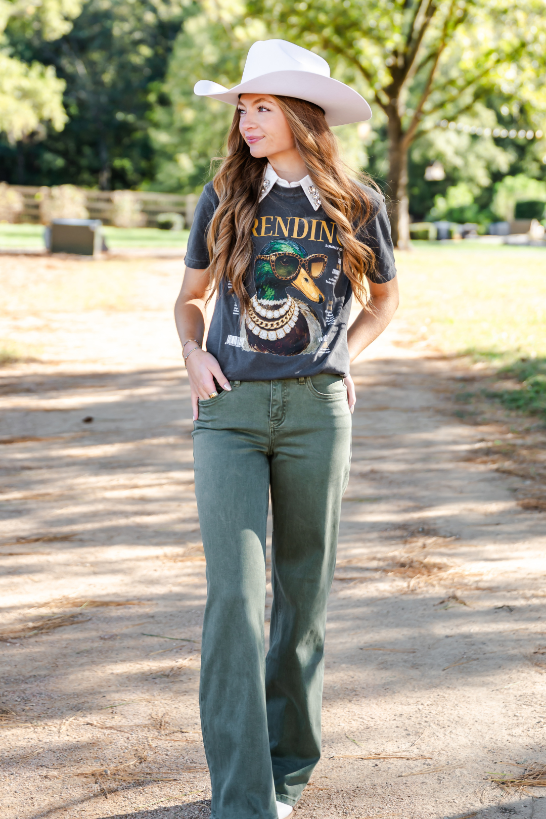 Olive Branch Wide Leg Jeans