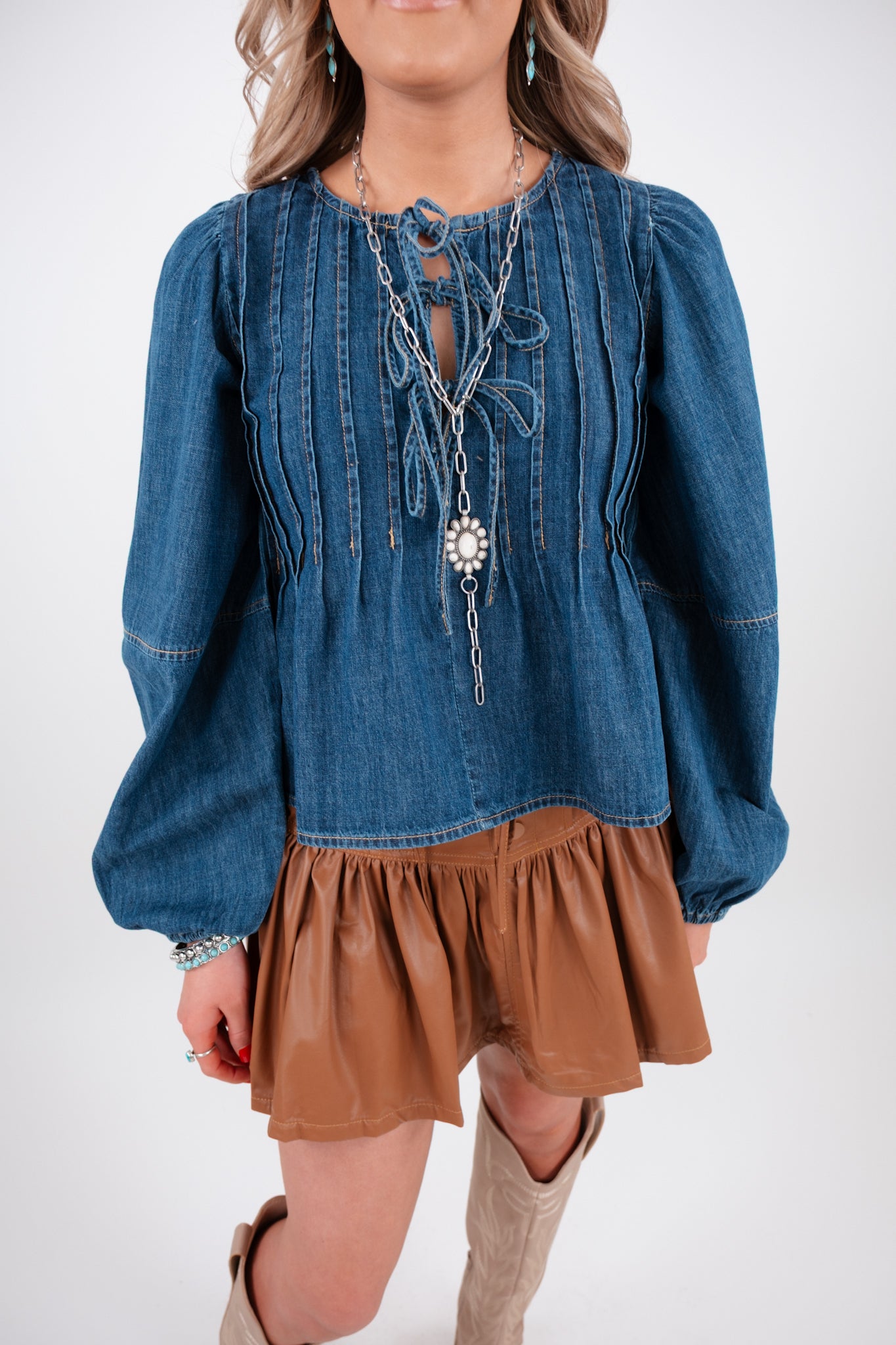 Prairie Skies Denim Blouse