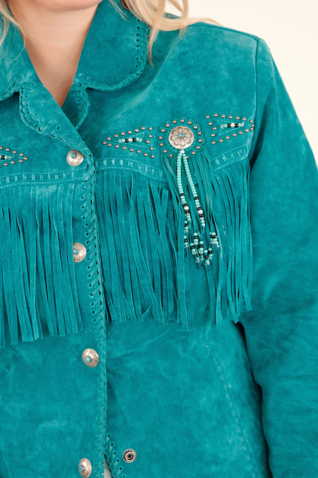 Desert Jewel Fringe Leather Jacket