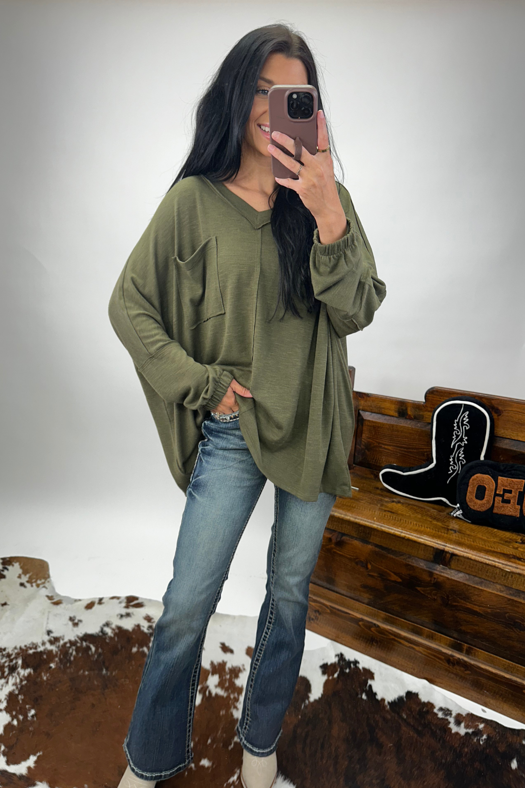 Rustic Horizon V-Neck Tunic