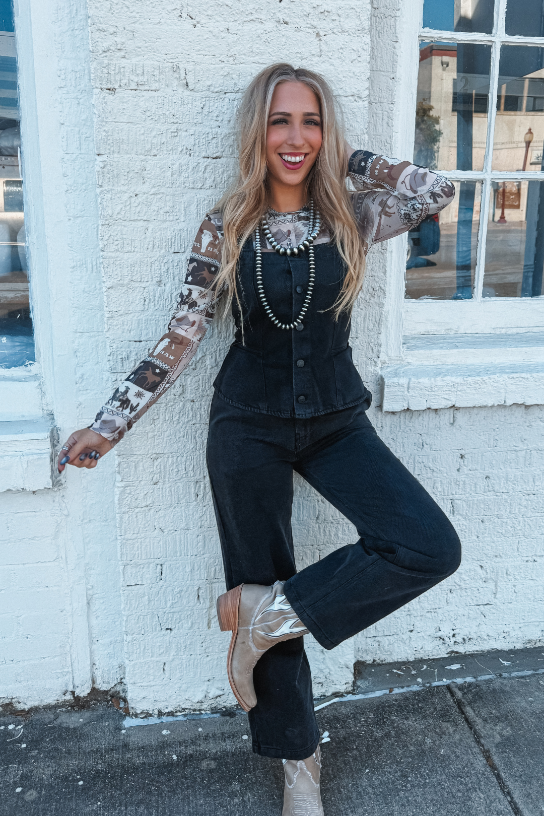 Desert Mosaic Mesh Top