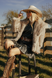 Saddle Smoke Luxe Fur Coat