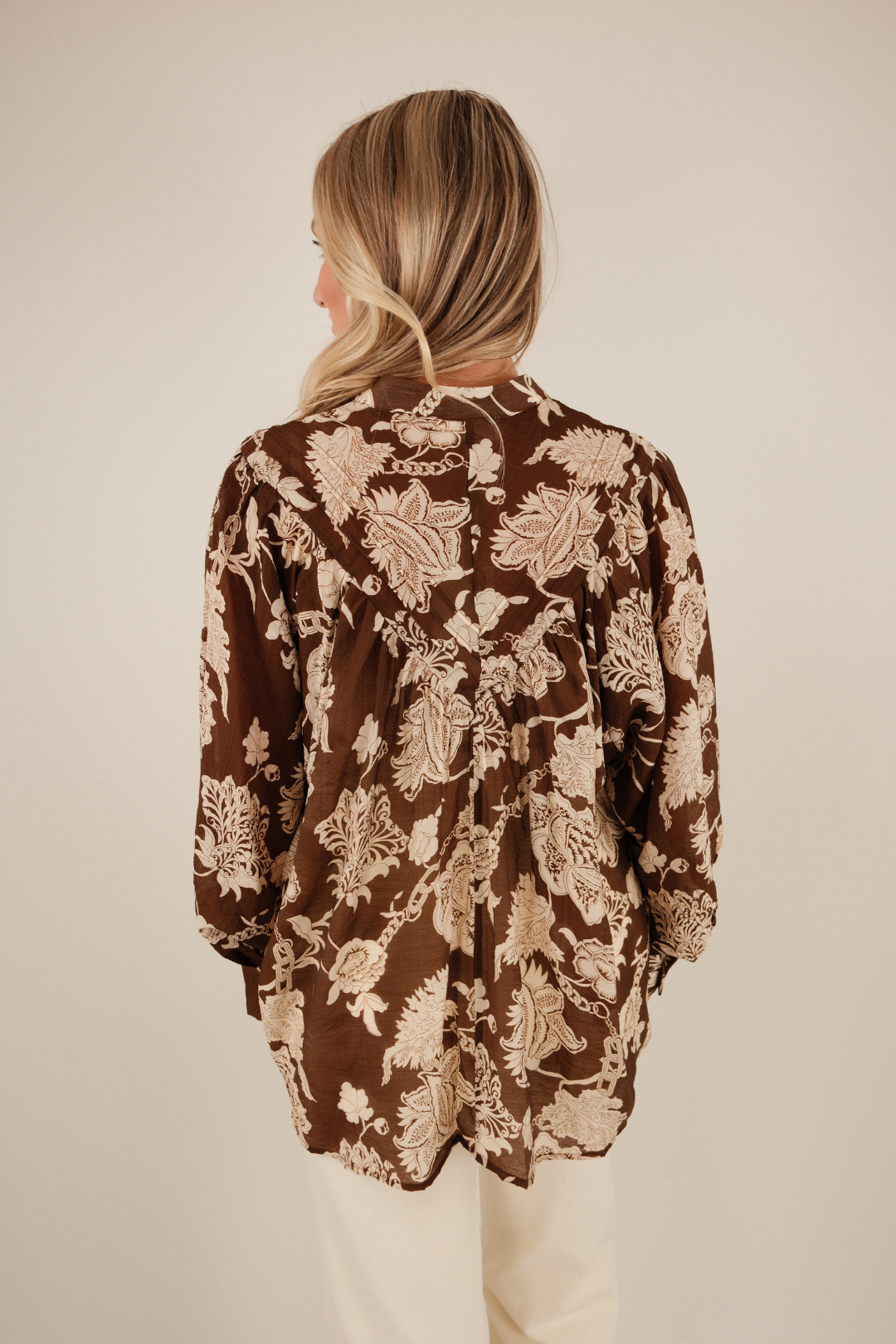 Whistling Winds Sheer Blouse - Classic Brown