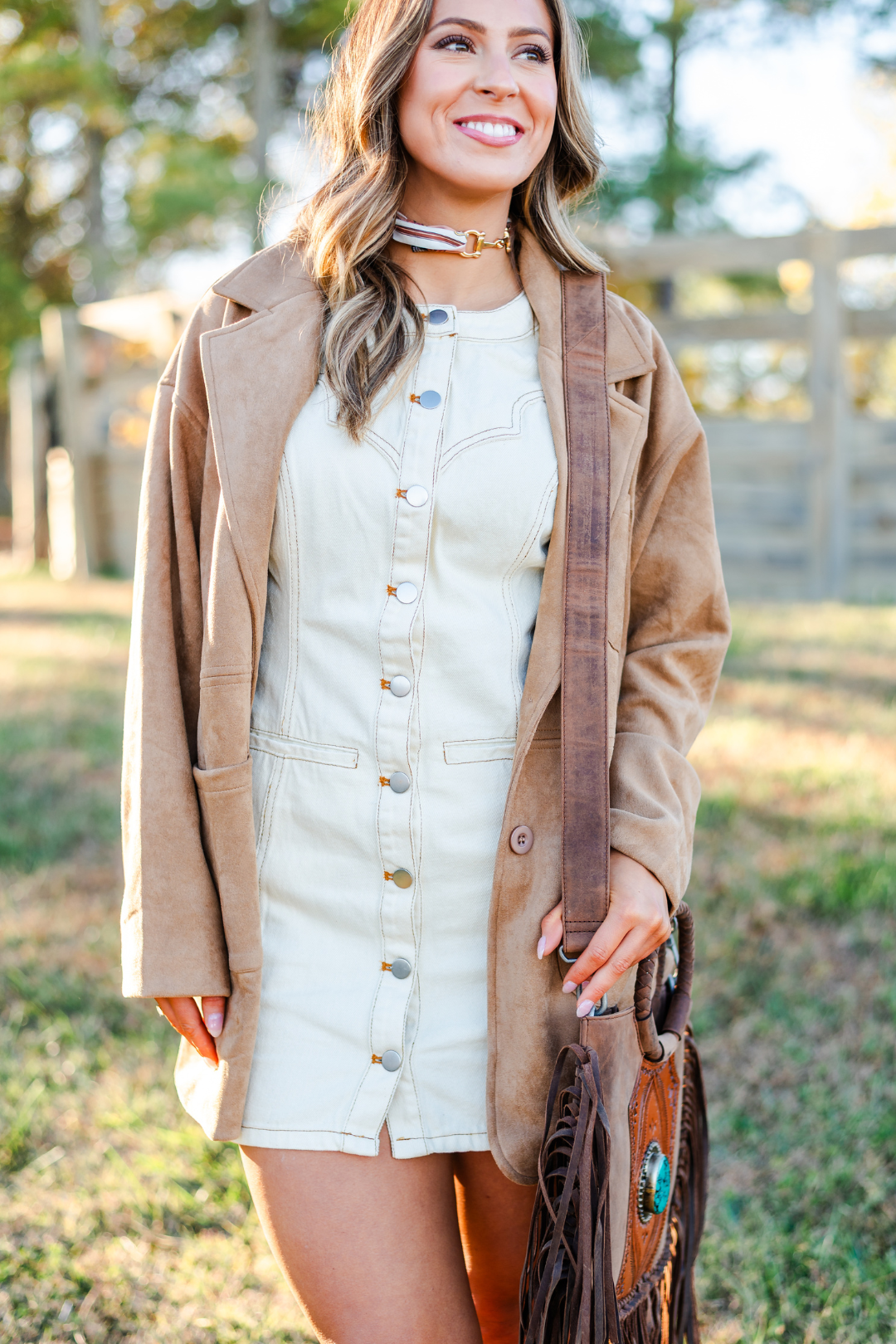 Desert Ivory Denim Mini Dress