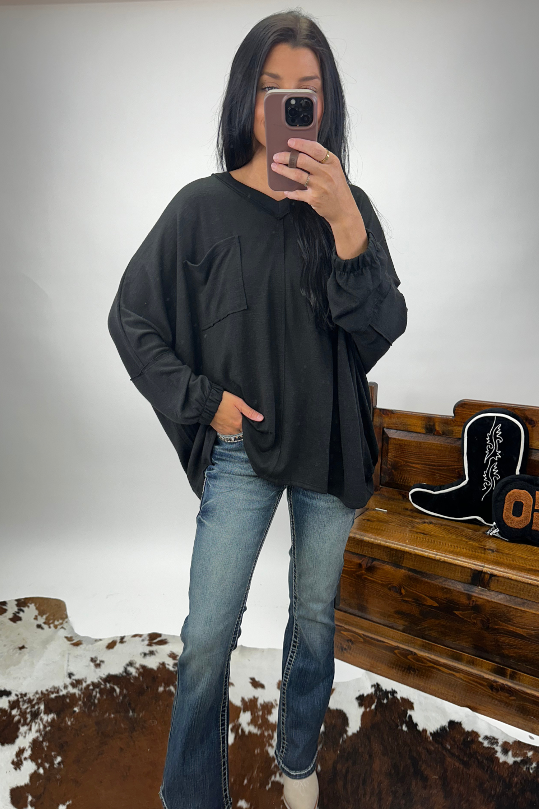 Rustic Horizon V-Neck Tunic