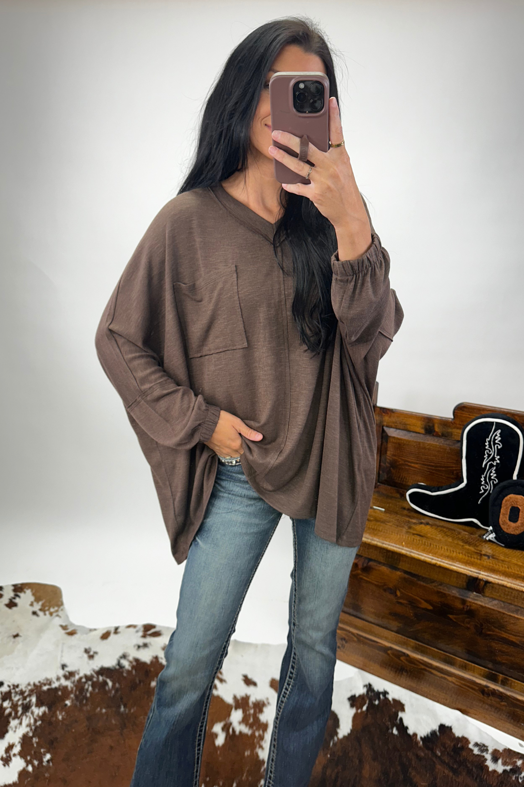 Rustic Horizon V-Neck Tunic