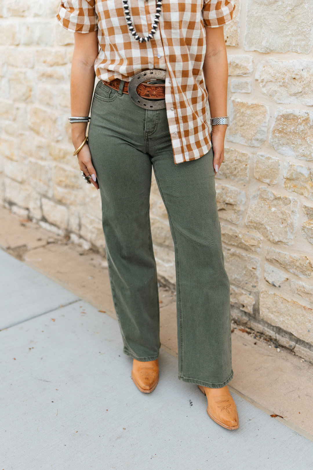Olive Branch Wide Leg Jeans