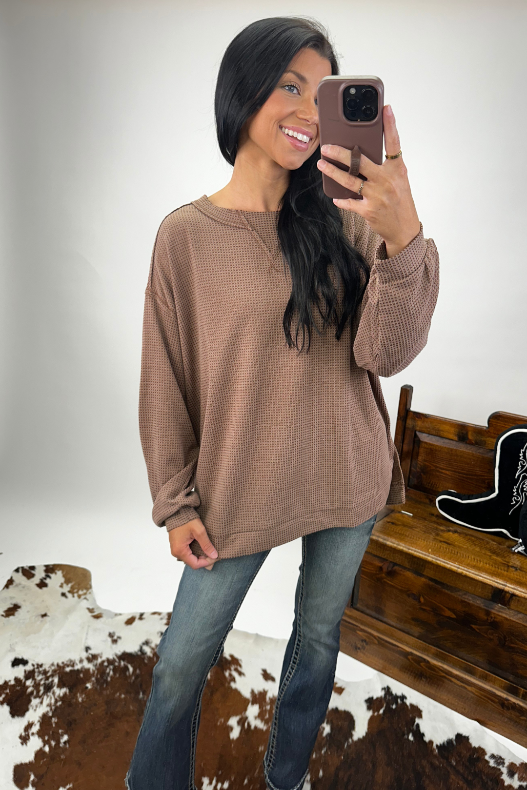 Saddle Creek Waffle Knit Tunic
