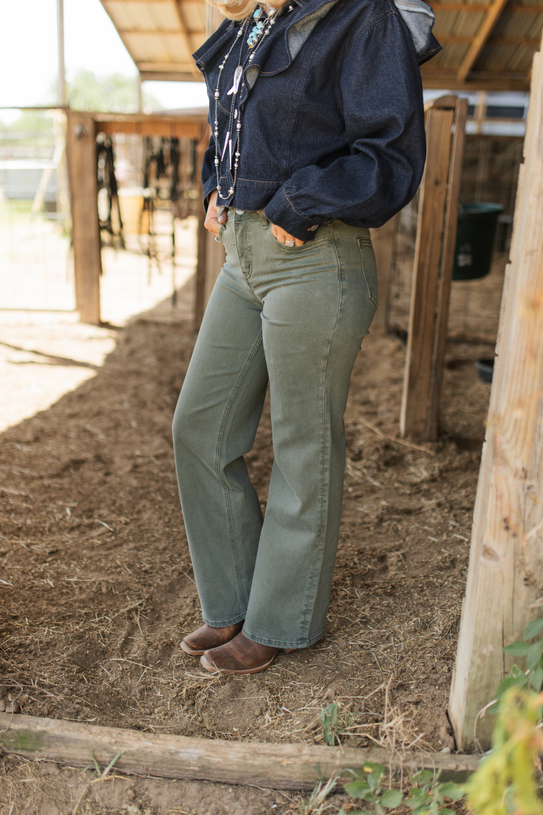 Olive Branch Wide Leg Jeans