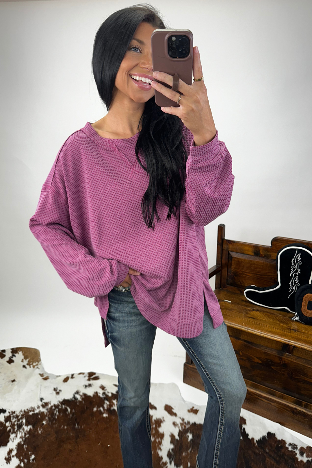 Saddle Creek Waffle Knit Tunic