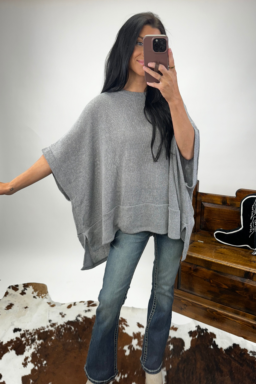 Prairie Breeze Travel Knit Poncho