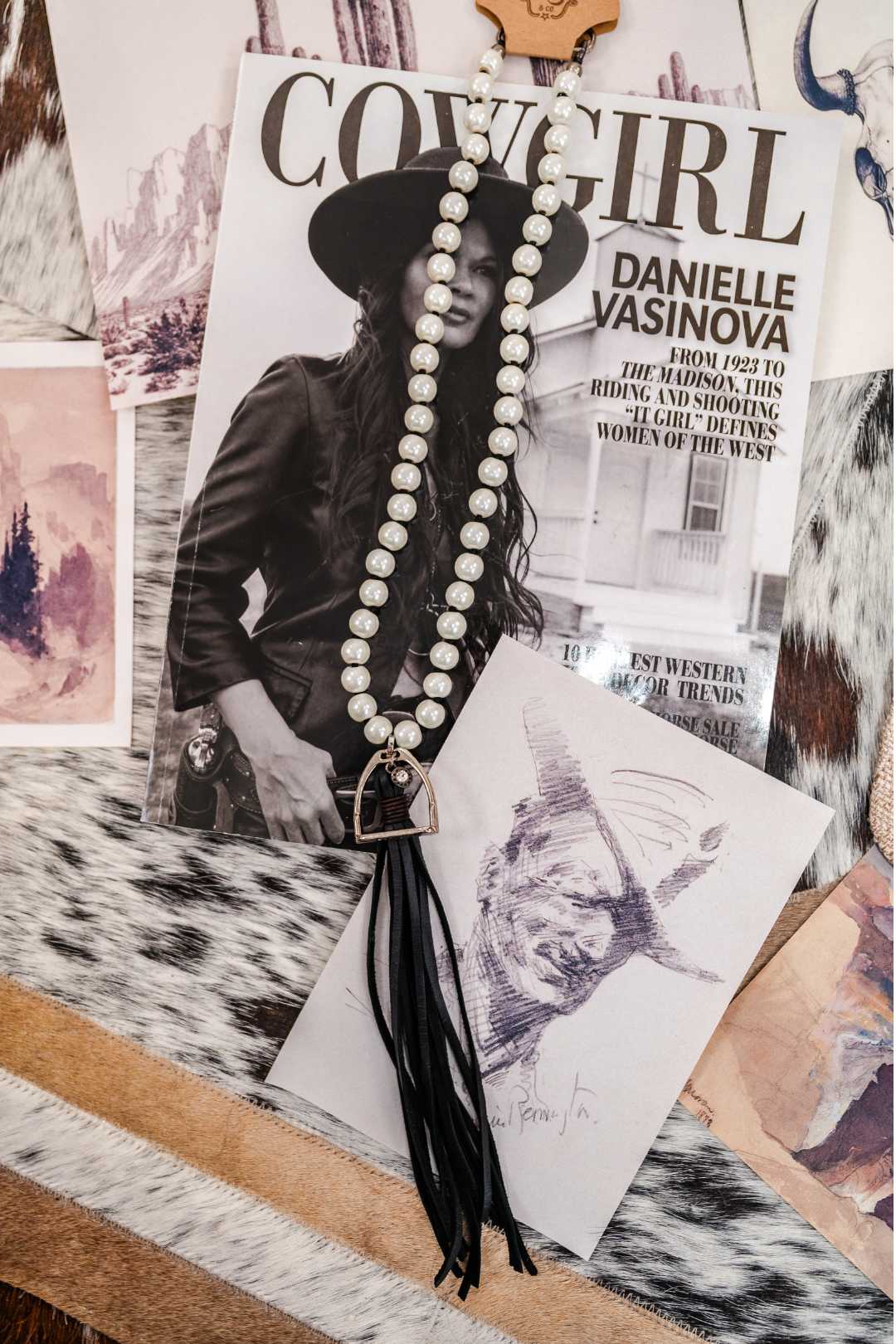 Midnight Stirrup Tassel Necklace