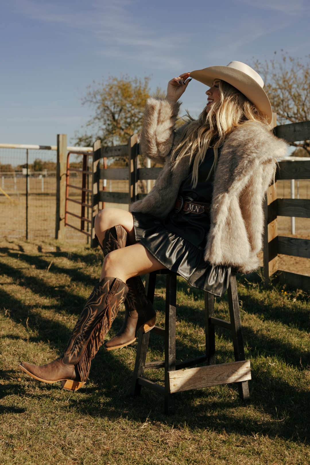 Saddle Smoke Luxe Fur Coat