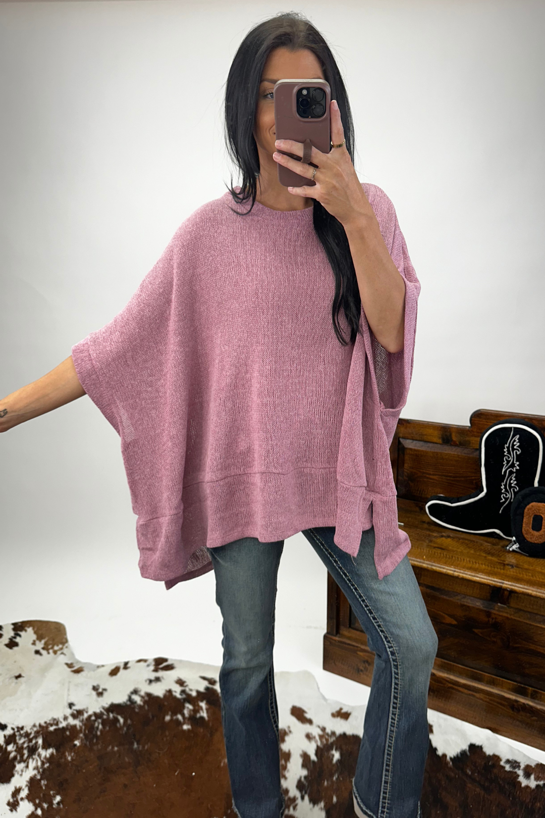 Prairie Breeze Travel Knit Poncho