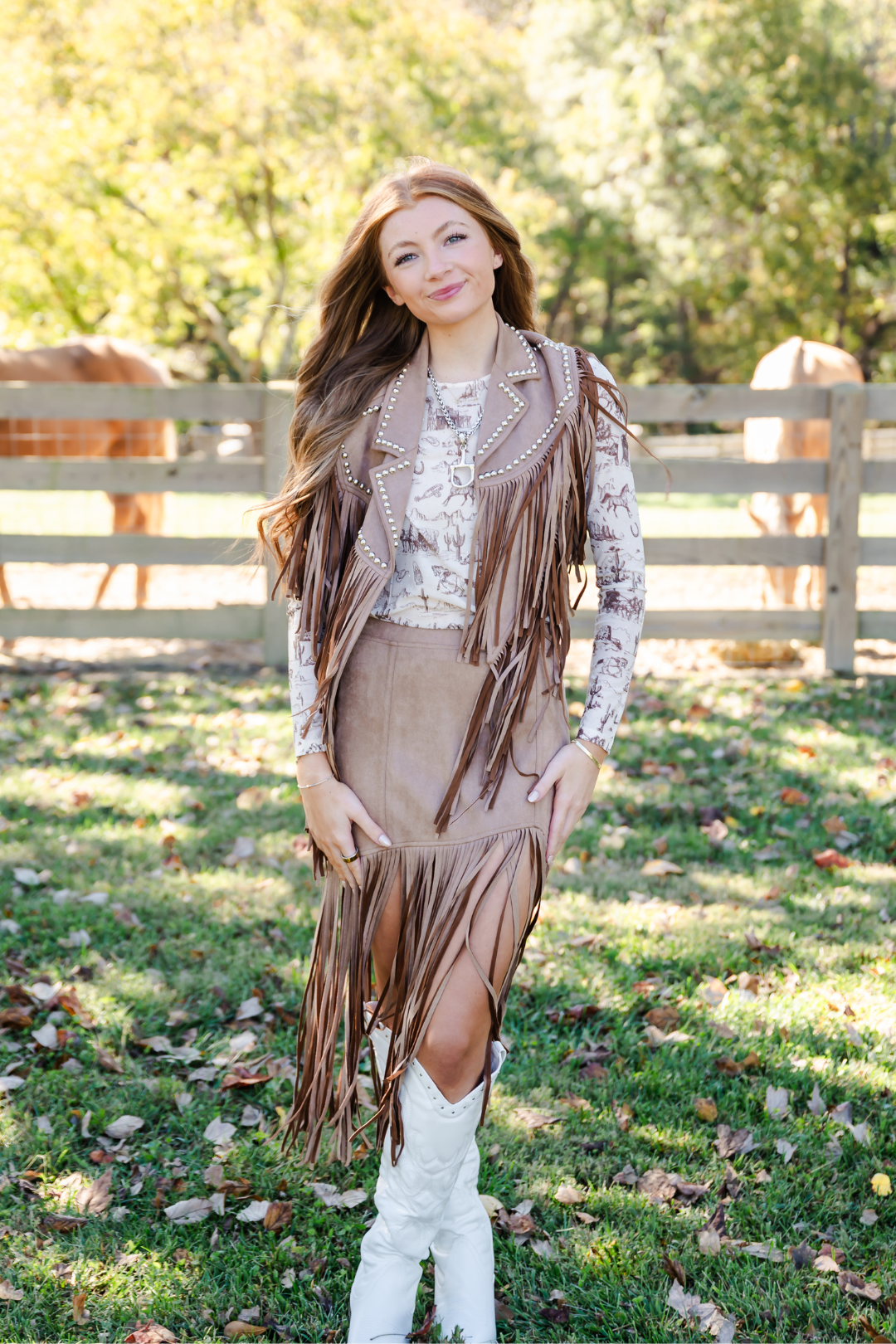 Western Muse Fringe Skirt