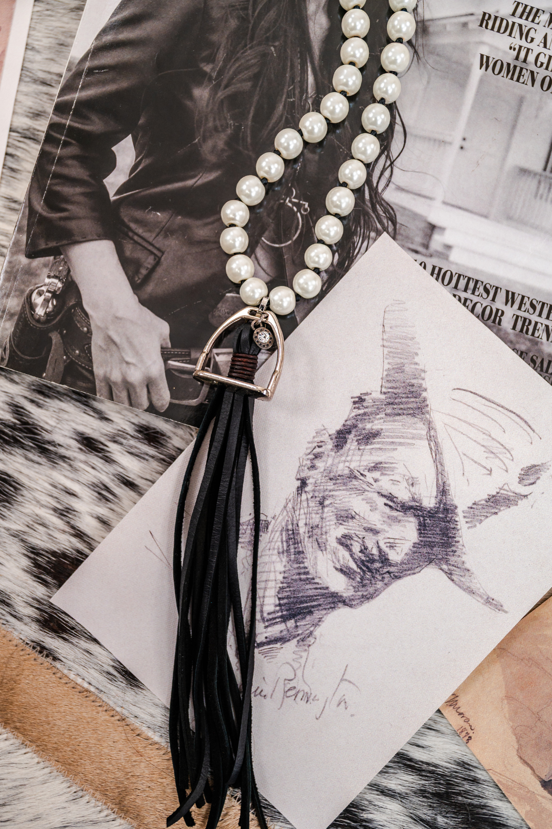 Midnight Stirrup Tassel Necklace