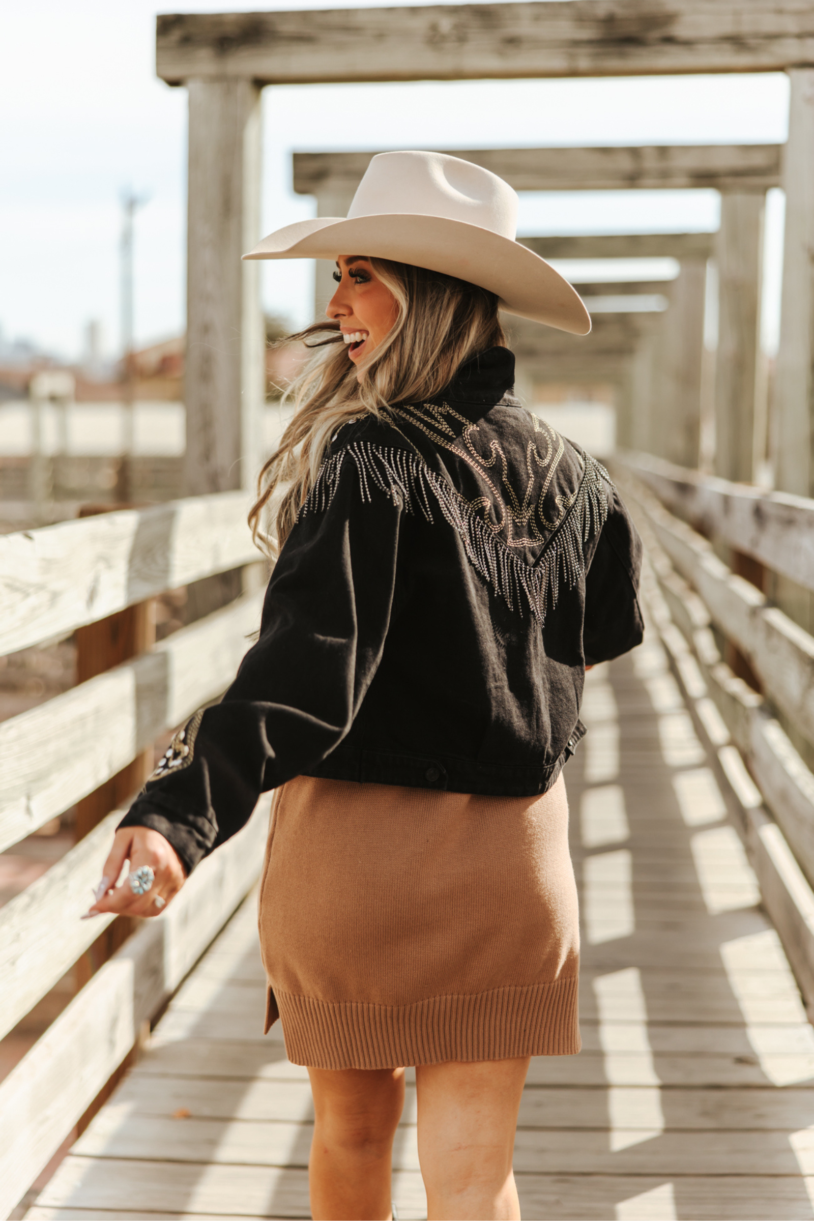 Rhinestone Cropped Jacket