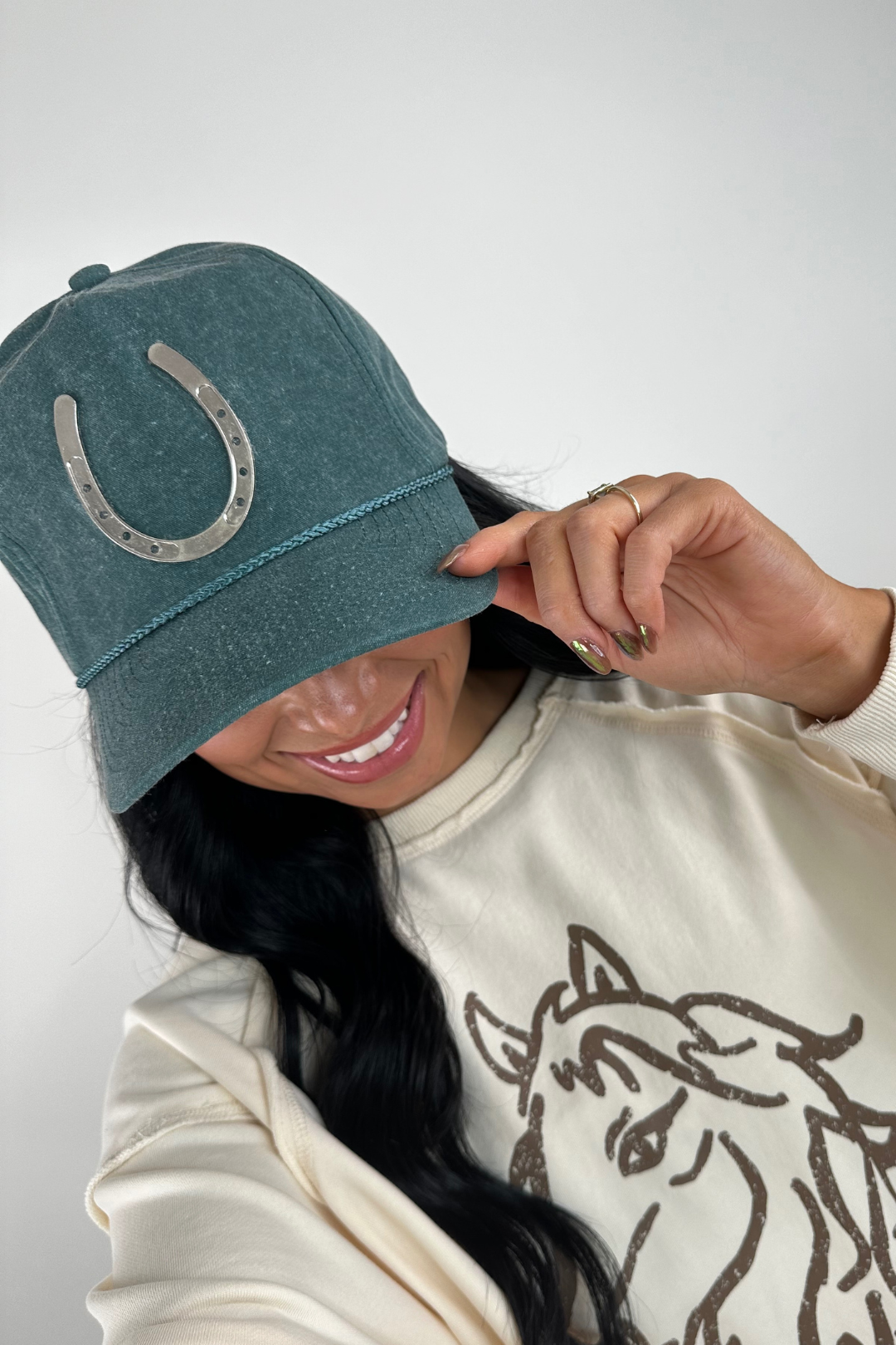 Mineral Washed Horseshoe Trucker Hat