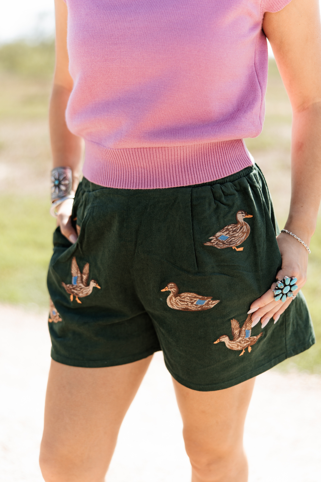Feathers & Fields Corduroy Shorts