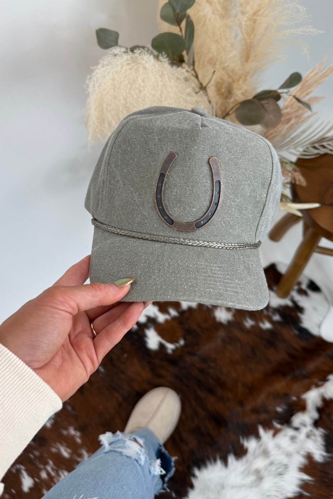 Mineral Washed Horseshoe Trucker Hat