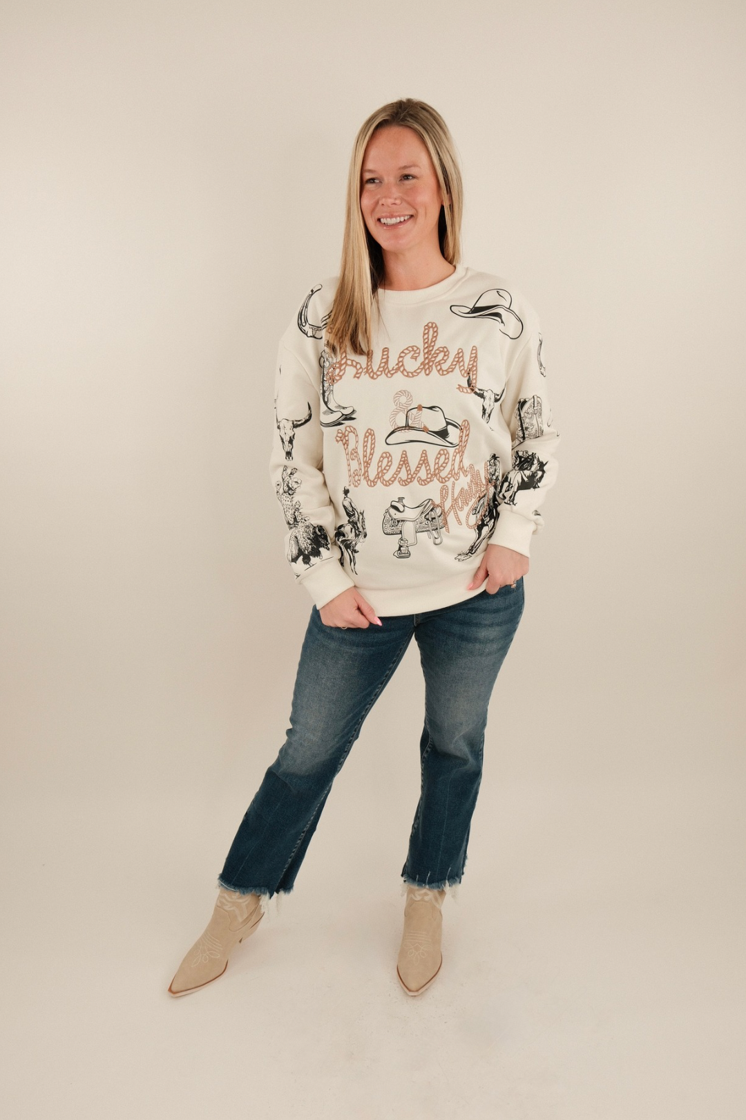 Lucky & Blessed Rodeo Graphic Pullover